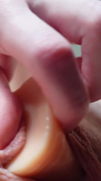 Dildo Masturbation with View From Below