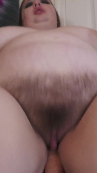 Chubby BBW Teen Rides Dildo up Close and Squirts