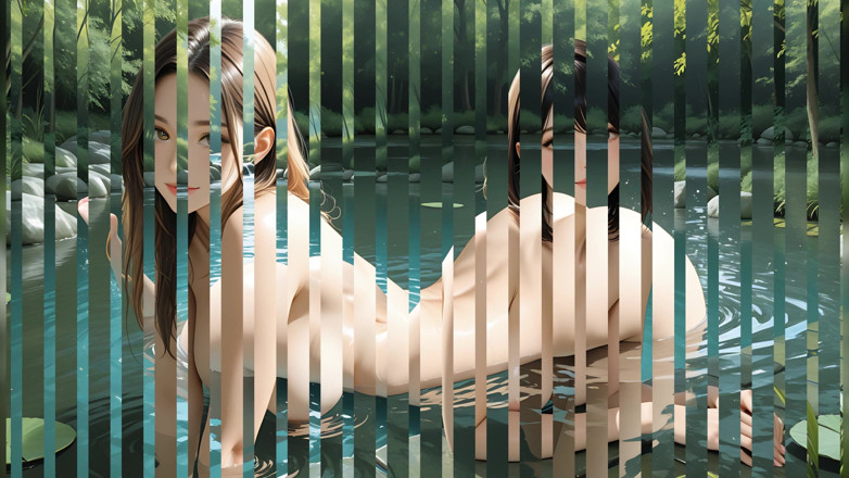 LustRender: Diese schöne vollbusige nackte frau, die schwimmt, wird sie wild...