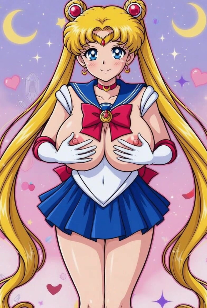 L6RD7BLU3 AI: Sailor Moon Shaking Her Tight Bald Ass Pussy