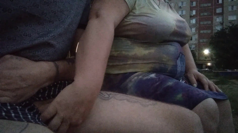 Zona901: Jerking off my cock near the house on a bench