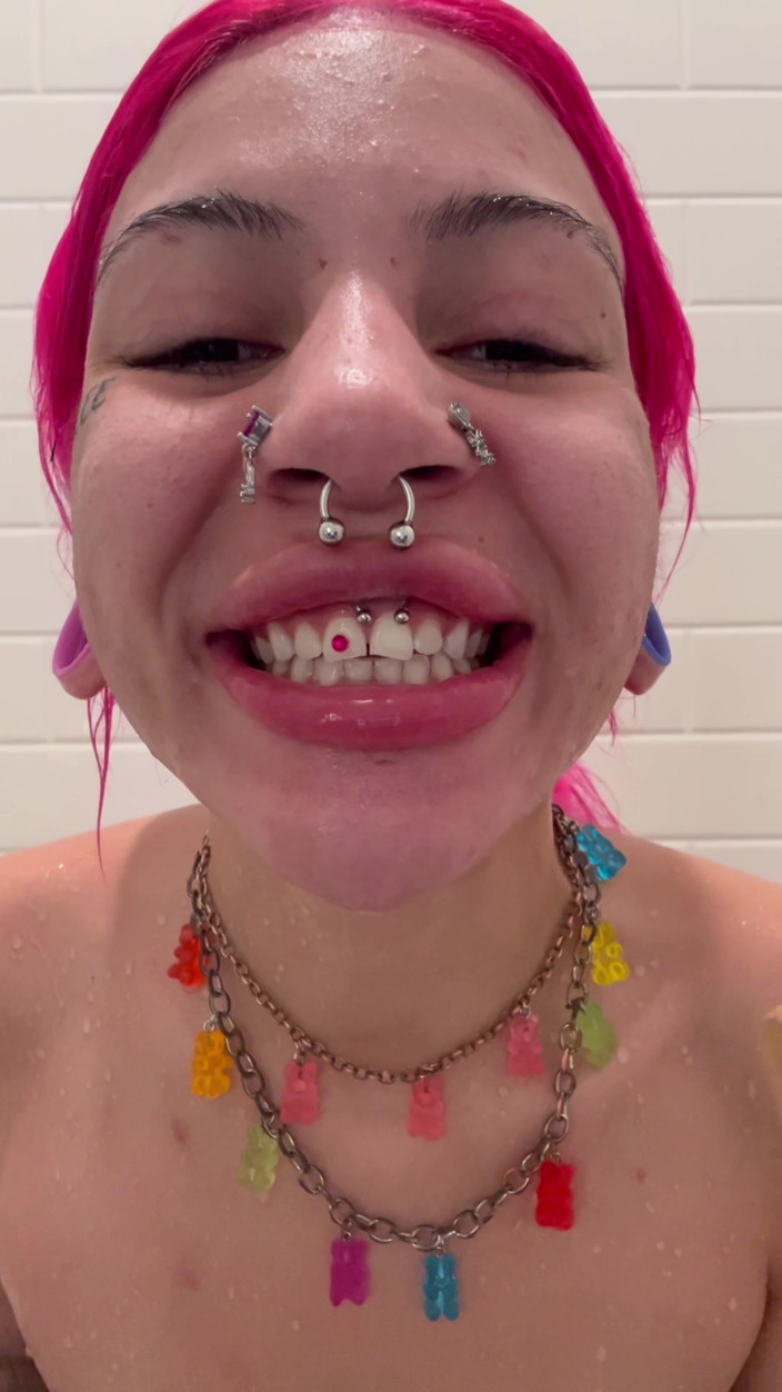 Nali Marie: Shower Twerking POV Solo Female Teen Petite Skinny Toothbrush Spitting...