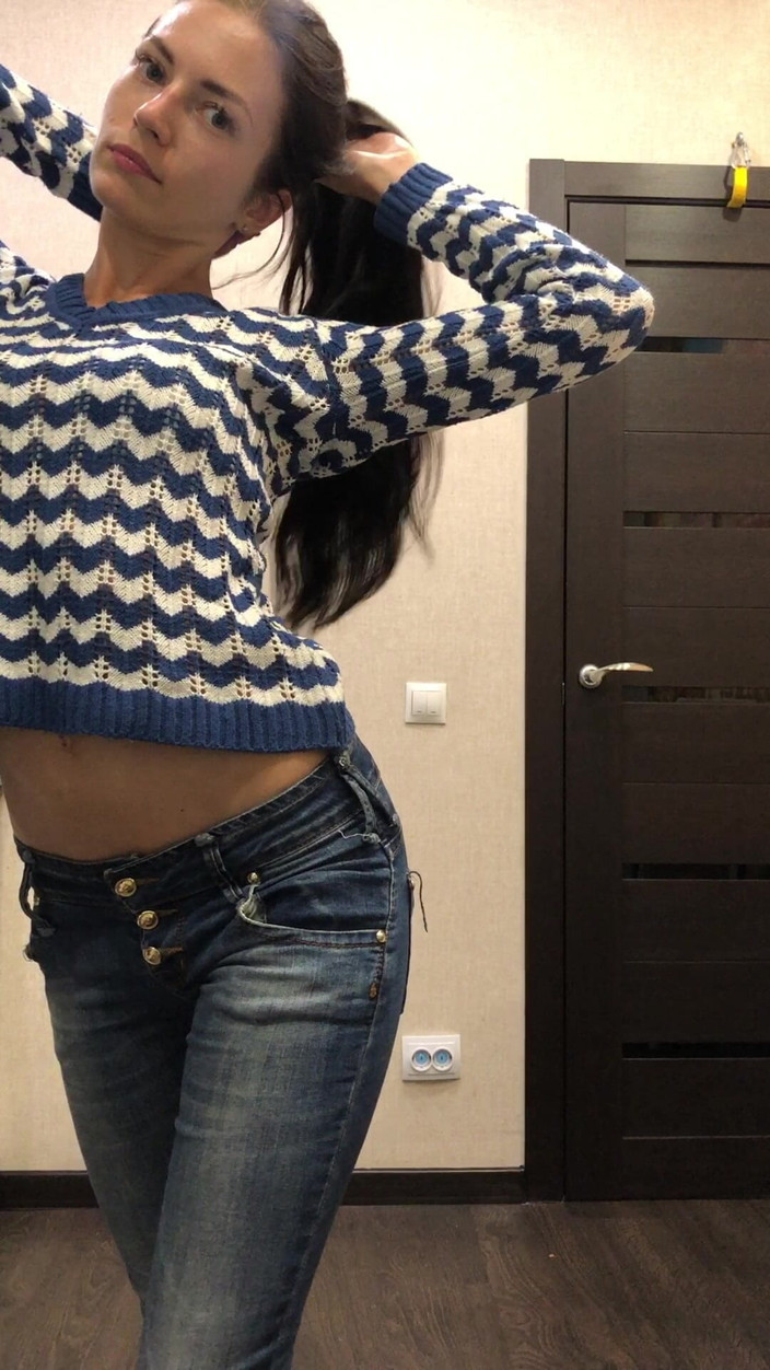 Princess Monica: Stretch Test Belly Showing in 3 Sweaters