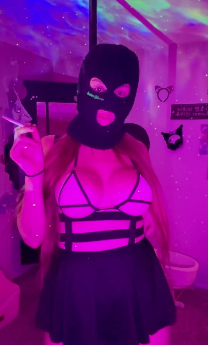 Artemisia Love: Artemisia Love Sexy Outfit and Balaclava Smoking Session for You