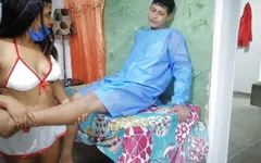 My Patient Was Nervous Because of the Surgery, so I Went to Quiet Him with a Good Blowjob and Fuck