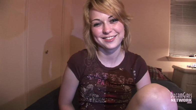 Dream Girls: Cute shy coed first timer shows her pussy