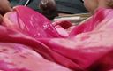 Satin and silky: Frotar polla en la cabeza con salwar de satén rosa...