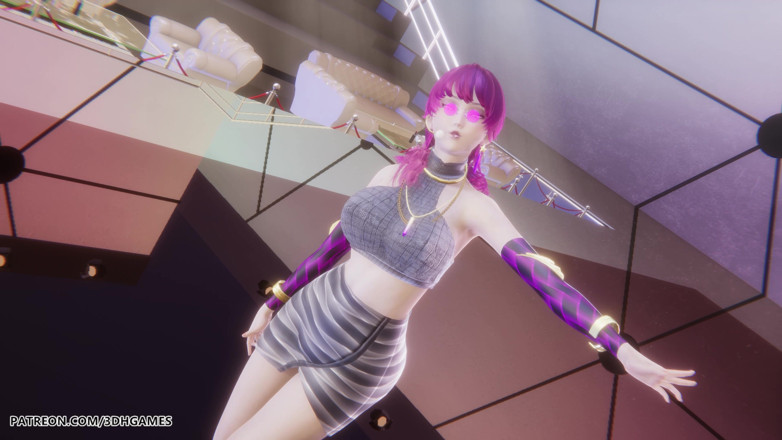 3D-Hentai Games: MMD Mamamoo - Starry Night Evelynn, сексуальный стриптиз Лиги легенд, хентай без цензуры
