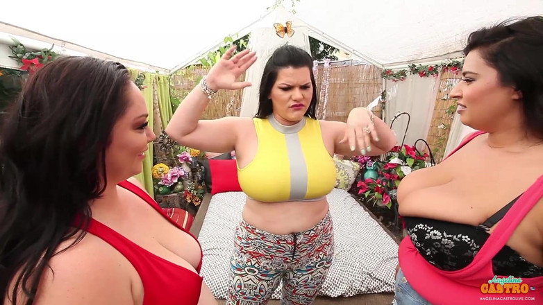 Angelina Castro: Angelina Castro hot lesbian yoga threesome!!