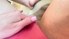 ArinaMills: Droppande våt fitta - slem häller rakt igenom trosor och får...