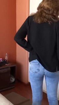 I Show off and Start Touching Myself so My Stepson Can Jerk off and Cum in Front of Me