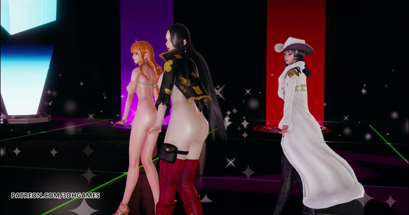 3D-Hentai Games: Ziua fetei - Dans în pielea goală Boa Hancock, Nami, Nico Robin,...