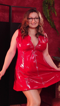 Try on Haul: Red Pvc Fetish Dress! Arya Grander