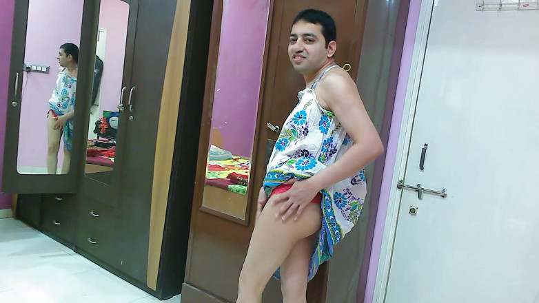 Cute & Nude Crossdresser: Sweet sissy crossdresser femboy Sweet Lollipop in a beach dress...