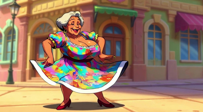 Huge Boobs: Animație cu dans cu bunicuțe cu țâțe mari