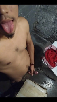 Latino Boy Masturbates in His Toilet