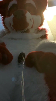 Furry in Full-body Fursuit Pisses on You, Then Cums Over Himself