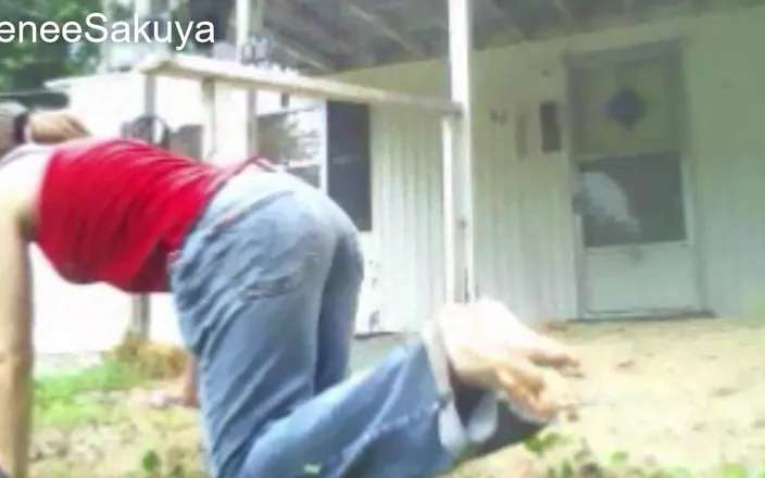 Renee Sakuya: Locked Out! Pee Accident After Gardening