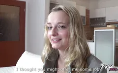 Blonde slut came for sweet creampie and leave