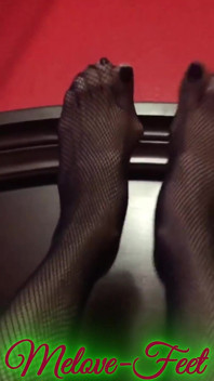 Gambe davvero belle con piedi piccoli e lunghe dita sexy indossano una calze a rete nera
