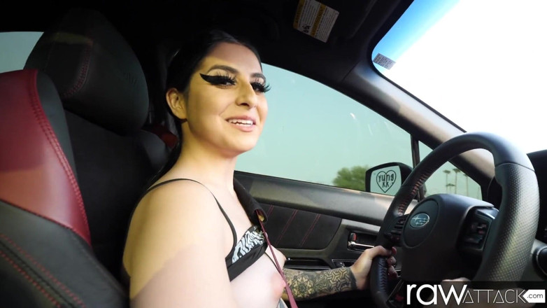 Spizoo: Car fuck interview with petite Kaitlyn Katsaros