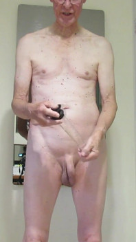Riding 9 Inch Glass Cock Close up Side View