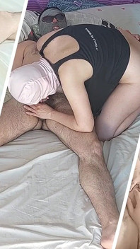 Amatör evli kadın şehvetli bir sakso çekiyor. Amatör çift yatak odasında çılgın seks.