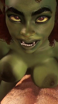 Goblin kız kovboy kıza biniyor