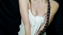 Nipple Stock: Hermoso pezón juega después de la ducha