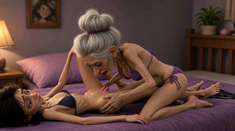 YOUR BEST FANTASY: Wanita Tua Sangat Kurus Menjilat Faraj Wanita Muda Kurus