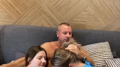 Two Slutty Girlfriends After the Nightclub Sucked off the Taxi Driver