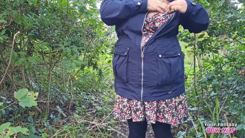 BBW_Wife: Tits Out in the Woods - Flashing My Big Heavy Stepmommy...