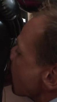 Sweet latex blonde babe fucked from her horny fucker