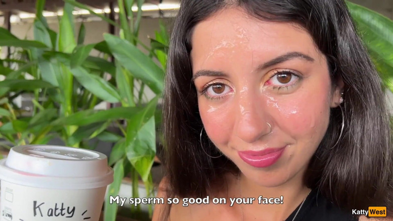 Katty West: Crazy Cumwalk in Starbucks - Blowjob in Public Toilet, Drinking Coffee...