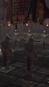 Caballero enano juega con una joven esclava sexy princesa en el castillo medieval