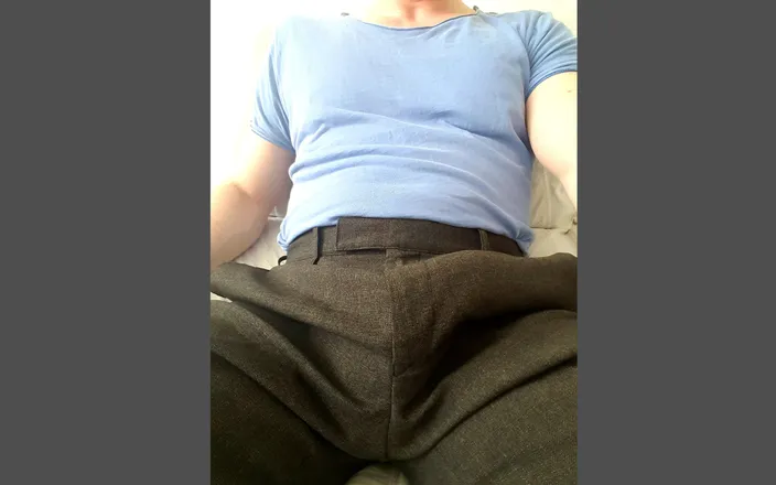 Jonasponas cumming: Playing with my cock in suit pants, then stripping and...