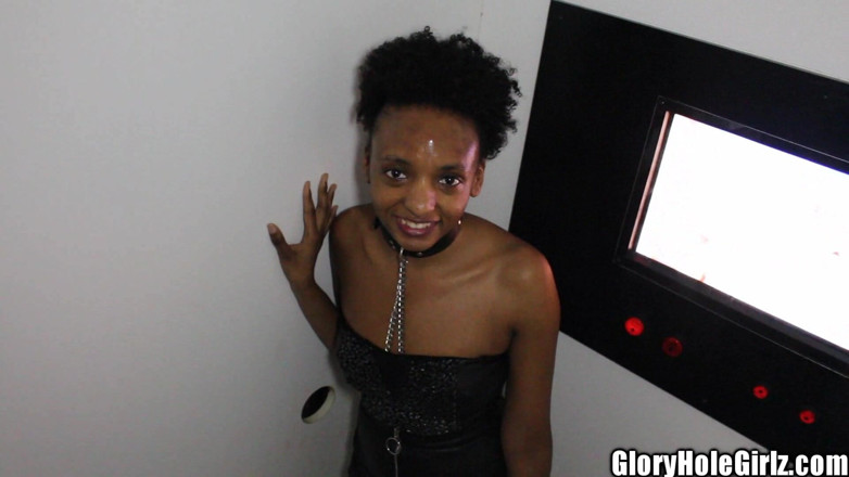 Glory Hole Girlz: Chained Black Glory Slave Whore Hole Sucking Cocks Creampie Slut!