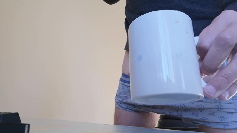 Rafael Torreano: Guy Jerking off and Cumming Into an Empty Cup of...