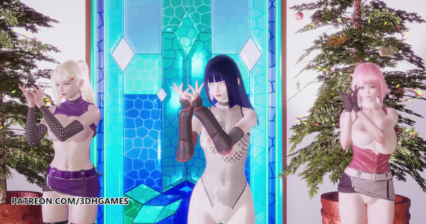 3D-Hentai Games: Twice - Feel special nude dance Ino Sakura Hinata 3D erotic dance...