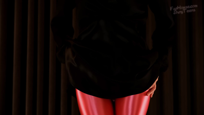 Shiny teens: 927 Pantyhose Spandeks Shiny Rose