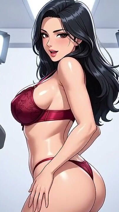 Sultry Pixels 3D: Modelo tetona de pelo negro aprieta sus enormes tetas para...