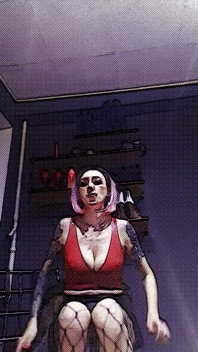 Lady Angela Spit Cartoon Effects