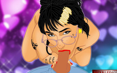 Back Alley Toonz: Big titty goth egg s full shoot and surprise blowjob
