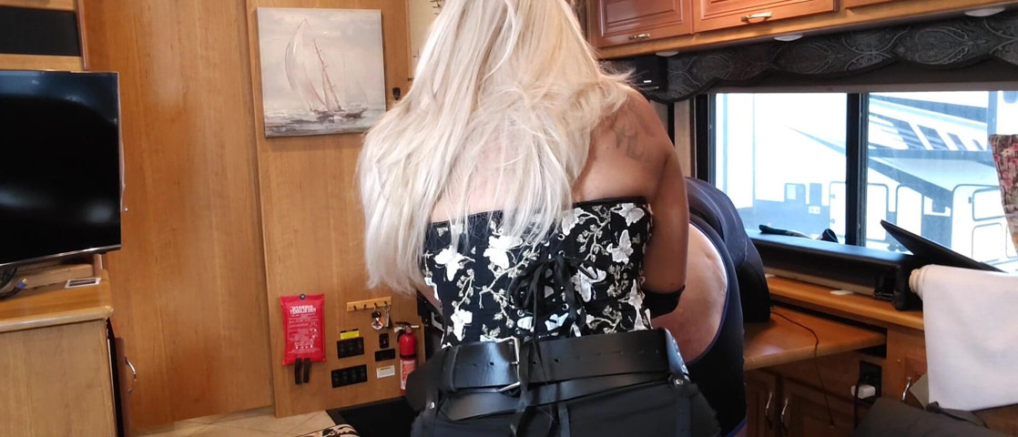 Blondie Pegs Him in Front of People at a Campground (Blondies pegging center)