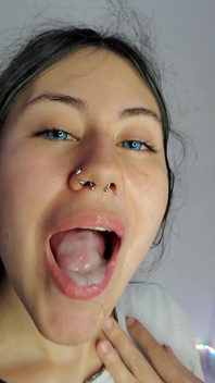 I Got a Load on My Face and It All Ended up in My Mouth! I Love Swallowing All That Cum!