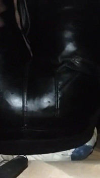 Big leather ass cumshot