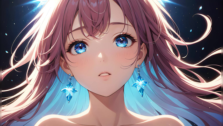 LustRender: Ethereal Ascent: uma bela jovem envolta em luz celestial