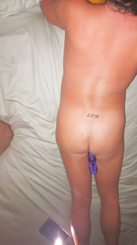 Wife Is Busy Cumming with Vibrator in Her Pussy so Husband Shoves Dick up Her Ass DP Then Cums in Her Pussy and Ass