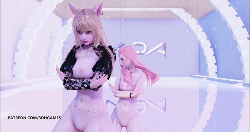 3D-Hentai Games: Stellar - Vibrato Ahri Seraphine Kaisa naked dance kda league of...