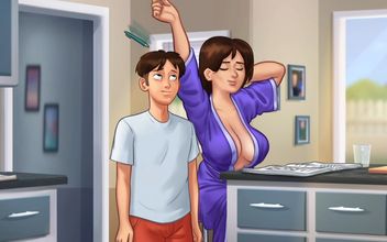 Summertime Saga 01 – He Can’t Stop Getting Horny Around His Step-milf Huge Boobs Busty MILF